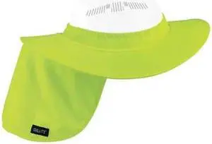 ERGODYNE 6660 Hard Hat Brim And Neck Shade, Hi-Vis Lime, Sun Protection,