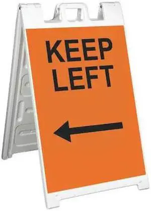 ZORO SELECT 130-WLGQ3602-OBEG Barricade Sign, Plastic, Engineer, 45 in Height,