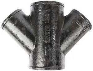 ZORO SELECT 221538 Double Wye Double Wye, 2" Pipe, Female Socket, Cast Iron, 0