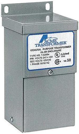 ACME ELECTRIC T153005 Low Voltage Distribution Transformer, 100 VA, NEMA 3R,