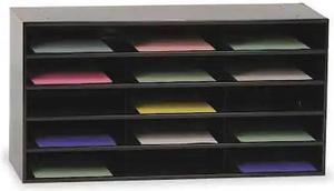 DURHAM MFG 434-08 Literature Rack,Compartment 15,Blk