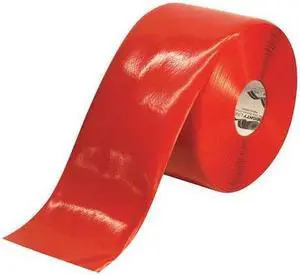 MIGHTY LINE 6RR Floor Marking Tape, Rubber, Solid, Red, 6 in W.