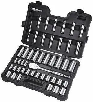 WESTWARD 53PN55 1/2" Drive Socket Set, Metric, 47pcs