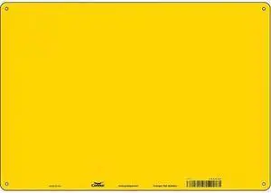 CONDOR 486U65 Blank Sign, 20" W, 14" H, No Text, Plastic, Yellow