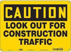 CONDOR 476H96 Safety Sign, 10 in Height, 14 in Width, Aluminum, Horizontal