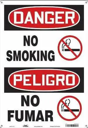 CONDOR 474P44 Safety Sign, 20 in H, 14 in W, Polyethylene, Vertical Rectangle,