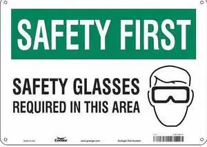 CONDOR 467A77 Safety Sign, 10 in Height, 14 in Width, Aluminum, Horizontal