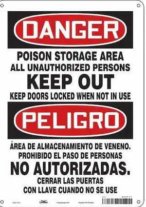 CONDOR 472T77 Safety Sign, 14 in Height, 10 in Width, Aluminum, Vertical