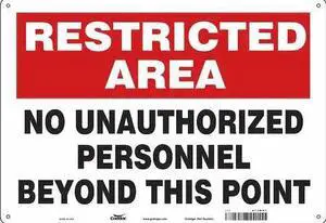 CONDOR 472W91 Safety Sign, 14 in H, 20 in W, Polyethylene, Horizontal