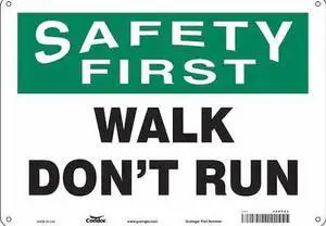 CONDOR 469T20 Safety Sign, 10 in Height, 14 in Width, Aluminum, Horizontal