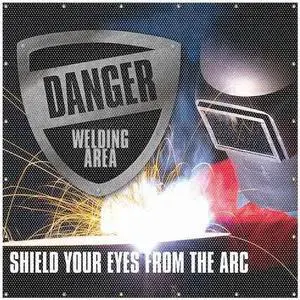 ACCUFORM PWD100RD Welding Screen, Danger Shield Your Eyes From the Arc, Vinyl,