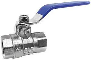 ZORO SELECT 107-812-NF 3/8" FNPT Nickel Brass Ball Valve Inline