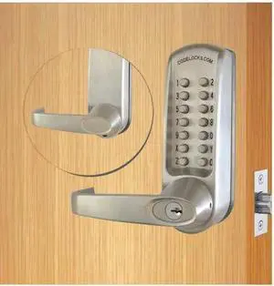 CODELOCKS CL610-BS Mechanical Lockset,Brushed Steel,Lever