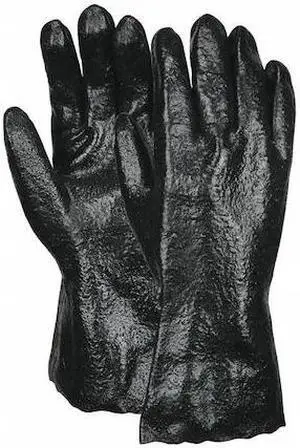 Mcr Safety Black Pvc Rough Interlock Line, L, PK12 Black   6212R
