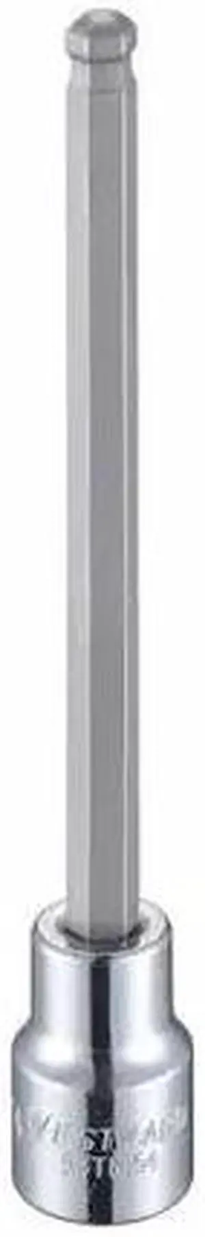 WESTWARD 54TM54 3/8 in Drive Ball Hex Socket Bit SAE 1/4 in Tip, 4 3/4 in L