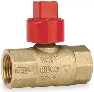 NIBCO GB2A 1/2" FNPT Brass Gas Ball Valve Inline