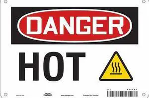 CONDOR 474Y87 Danger Sign,10" W x 7" H,0.032" Thick, 474Y87