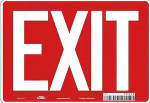 CONDOR 486X32 Exit Sign, Aluminum, 10" W, 7" H, Exit, Red
