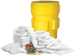 CONDOR 35ZT02 Spill Kit, 55 gal Volume Absorbed per Kit, 65 gal Capacity, Drum