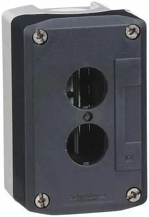 SCHNEIDER ELECTRIC XALD02H7 Pushbutton Enclosure,22mm,2 Hole,Plastic