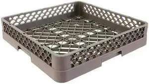 19-1/2" x 19-1/2" x 3-7/8" Plastic Flatware Rack with 1 Compartments, Gray