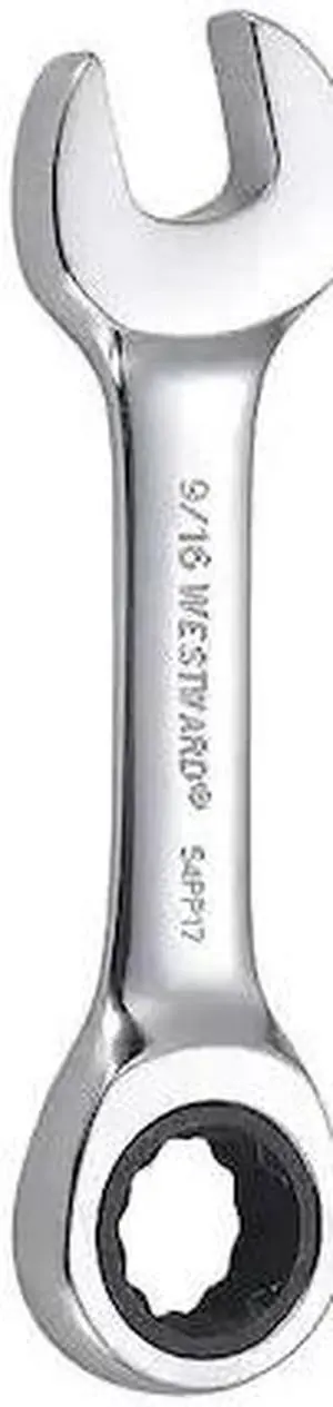 WESTWARD 54PP17 Wrench, Combination/Stubby, SAE, 9/16"