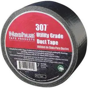 NASHUA 307 60 yd. Black Duct Tape, 2.8"W, 7 mil
