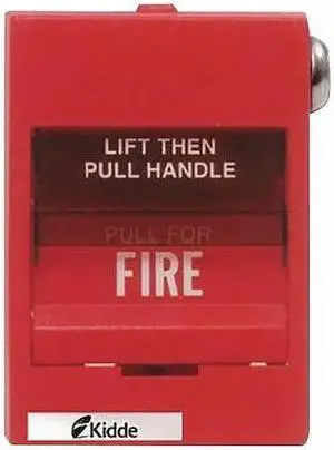 KIDDE K-278B-1110 Fire Alarm Pull Station,Red,3-5/8" D