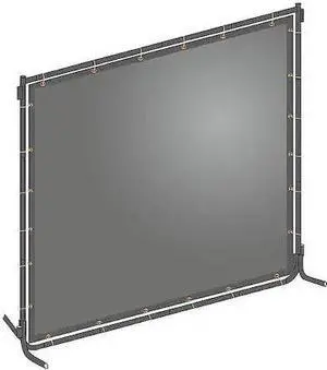 ZORO SELECT 22RN75 Welding Screen, Transparent PVC, 6 ft. W., 6 ft. H., 13