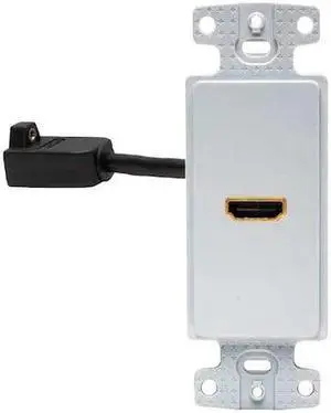 HUBBELL WIRING DEVICE-KELLEMS NS801W Video Wall Plate and Jack,HDMI,White