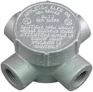 APPLETON ELECTRIC GRJX50 Conduit Outlet Body,Iron,X,1/2 In.