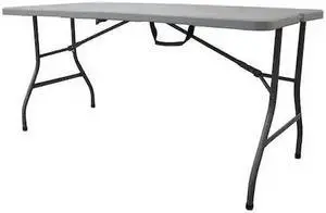 ZORO SELECT 13V435 Rectangle Folding Table, 30" W, 61" L, 29" H, Blow Molded