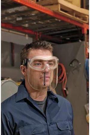 3M 40658-00000-10 Safety Goggles with Chin Protector, Clear Anti-Fog Lens,