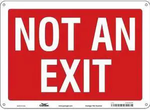 CONDOR 480H58 Not An Exit Sign, English, 14" W, 10" H, Aluminum, Red