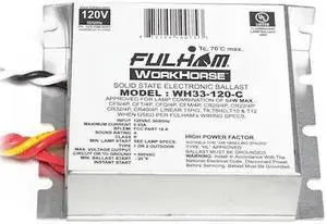 FULHAM WH33-120-C 5 to 64 Watts, 1, 2, 3, or 4 Lamps, Electronic Ballast