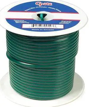 GROTE 87-9006 Primary Wire, GPT, 18 AWG, 1C C, Green, PVC, Stranded, 60V, 100