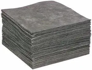 SPILLTECH GPL100M Sorbent Pad, 23 gal, 15 in x 19 in, Universal, Gray, 100 PK