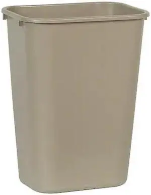 RUBBERMAID COMMERCIAL FG295700BEIG 10 gal Rectangular Trash Can, Beige, 15 1/4