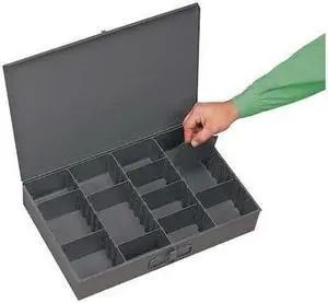 DURHAM MFG 119-95-D936 Gray Compartment Box, 12 In D, 18 In W, 3 In H