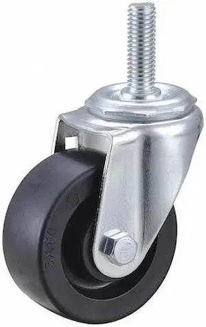 ZORO SELECT 429H12 Stem Caster,Threaded,3" Wheel Dia.
