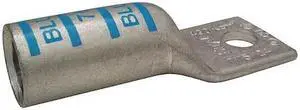 ZORO SELECT 24C335 One-Hole Compression Lug, 400 kcmil Max, 1/2 in Stud, Long