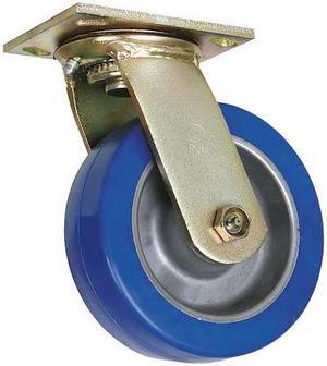 ZORO SELECT 1NUY1 Swivel Plate Caster,Poly,4 in,750 lb,Blu