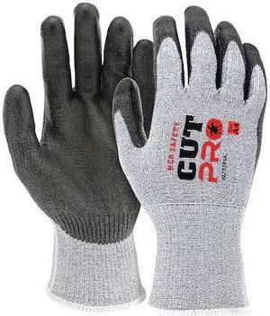 MCR SAFETY 92753PUS Coated Gloves, Cut Level A4 ,Dipped ,Polyurethane ,Smooth