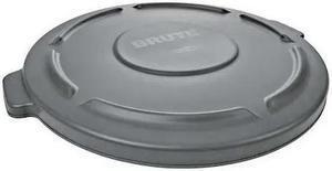 RUBBERMAID FG261960GRAY Brute Trash Can Top,Flat,Snap-On Closure,Gray