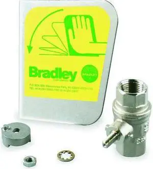 BRADLEY S30-070 Ball Valve, Brass (Ball Valve), Stainless Steel (Eyewash