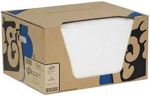 PIG MAT454 Sorbent Pad, 17 gal, 15 in x 20 in, Oil, White, 100 PK