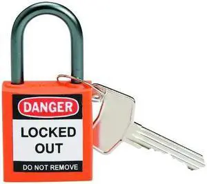 Brady Orange Lockout Padlock, Alike Key Type, Thermoplastic Body Material 118958