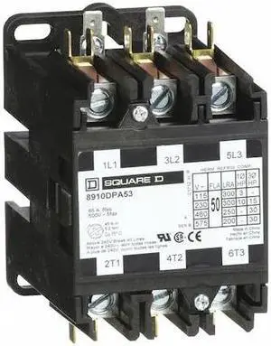 SQUARE D 8910DPA53V02 120VAC Non-Reversing Definite Purpose Contactor 3P 50A,