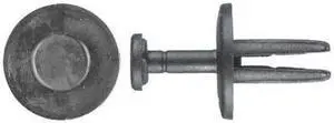 ZORO SELECT 5675PK Push-In Rivet, Dome Head, 1/4 in Dia., 9/16 in L, Nylon