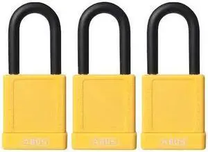 ABUS 74/40 KAX3 YELLOW Lockout Padlock, KA, Yellow, 1-3/4"H, PK3